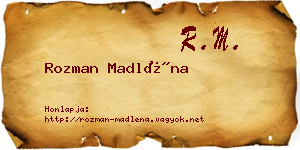 Rozman Madléna névjegykártya